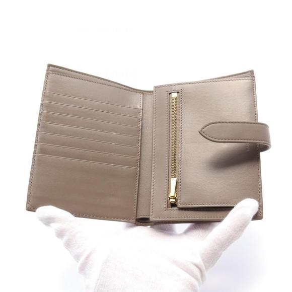 CELINE Medium Strap Wallet Bifold Leather Beige - Picture 3 of 9